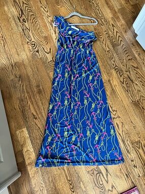 Tracy Negoshian Navy Rope & Pink Anchor Print Dress